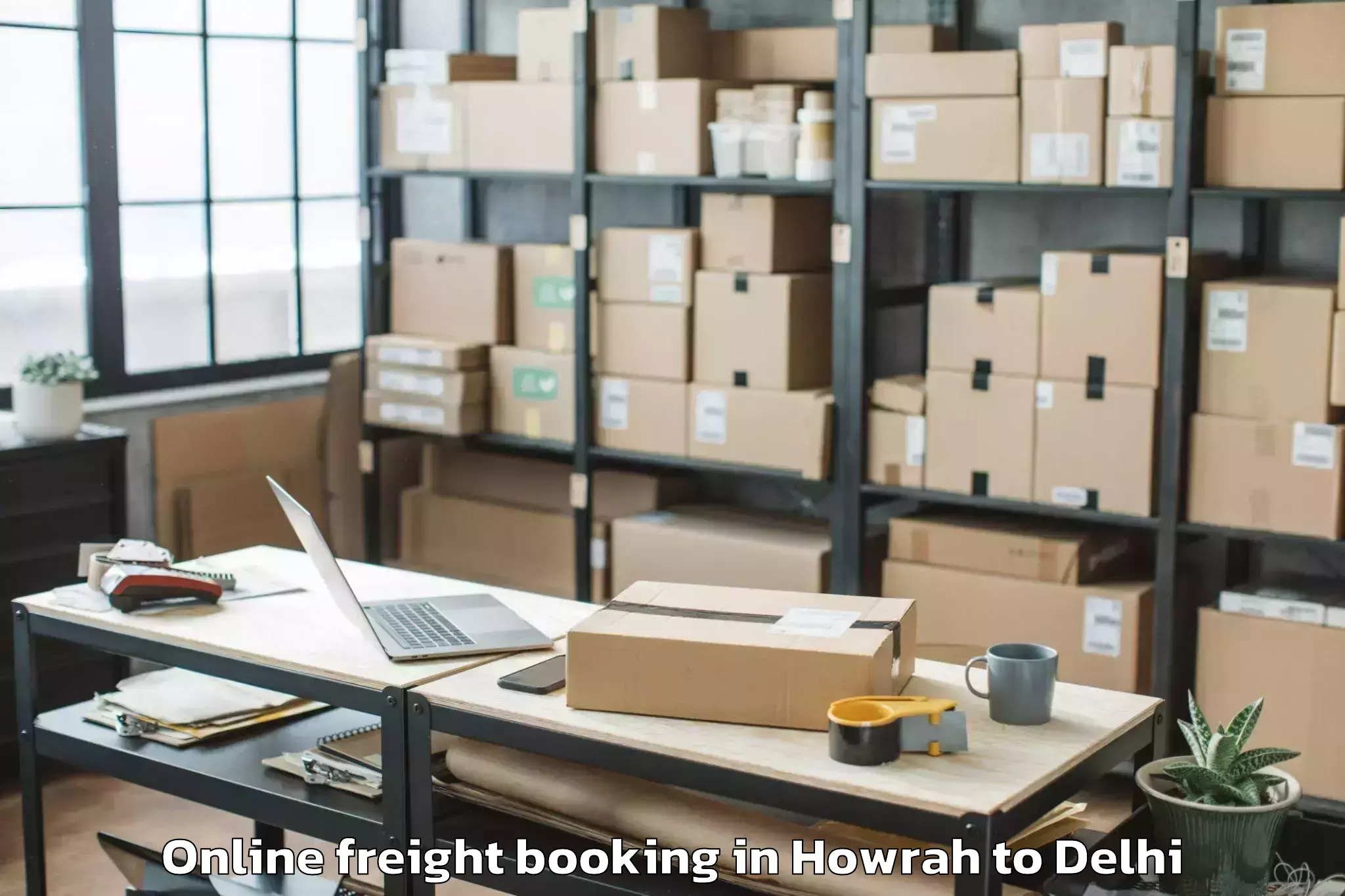 Top Howrah to Delhi Airport Del Online Freight Booking Available